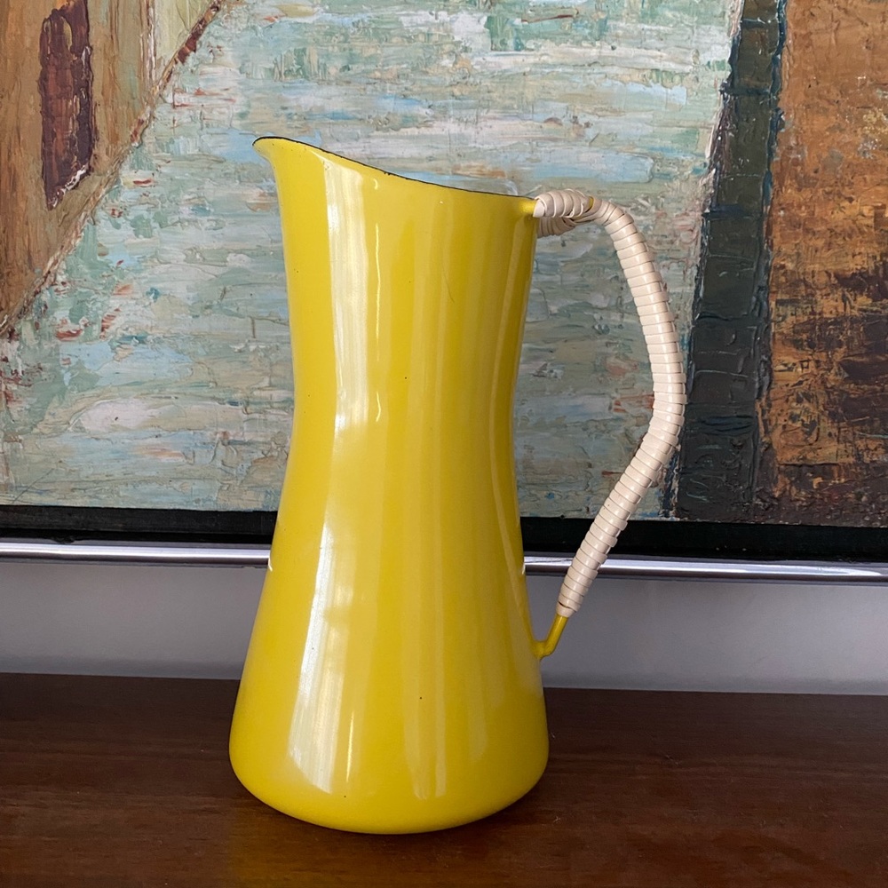 SOLD!! Dansk Designs IHQ Denmark Kobenstyle Enamel Pitcher Vintage Mid-Century